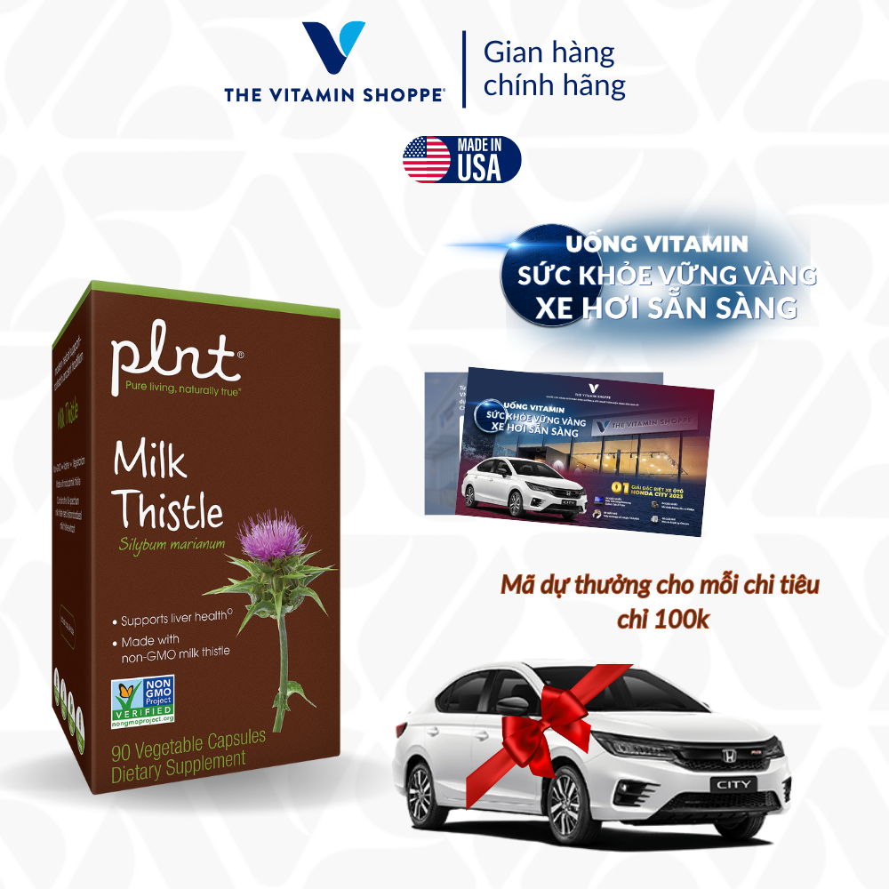 Viên Uống Thải Độc, Tăng Cường Chức Năng Gan PLNT Milk Thistle chiết xuất kê sữa 90 viên