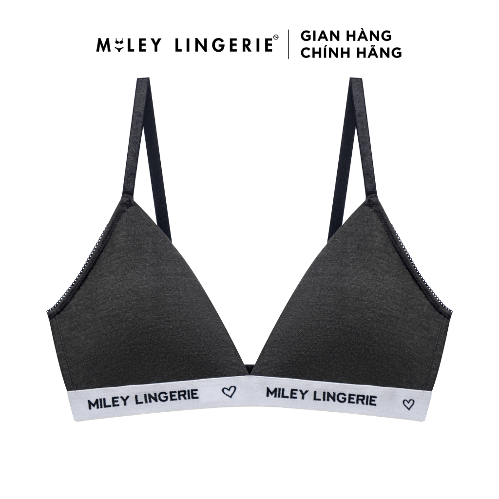 Bộ Đồ Lót Áo Ngực Không Gọng và Quần Đồng Bộ Cotton Dark Grey Being Me Miley Lingerie