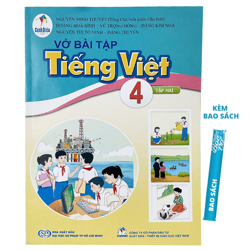 Sách - Combo Tiếng Việt lớp 4 SGK+SBT Kèm Bao Sách và Nhãn Vở - Cánh Diều