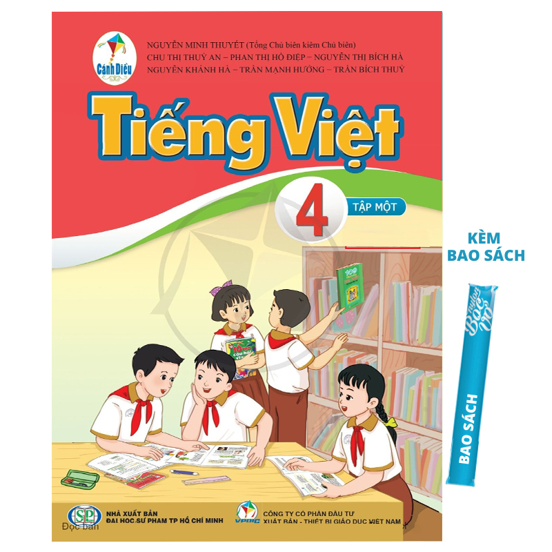 Sách - Combo Tiếng Việt lớp 4 SGK+SBT Kèm Bao Sách và Nhãn Vở - Cánh Diều