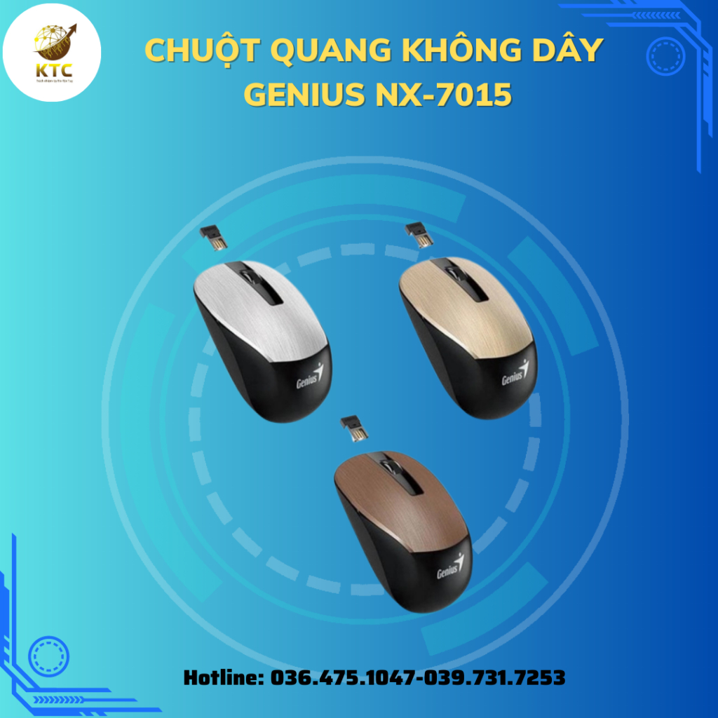Chuột không dây Genius NX-7015 - chuột văn phòng - Hàng chính hãng