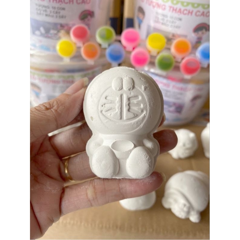 Combo 1 hộp 10 tượng thạch cao tô màu 7-10cm kèm cọ và màu