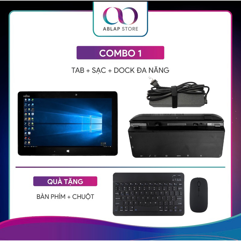 Máy tính bảng Fujitsu Q616 pin 5-8h mạnh hơn Q506 Q507 11,6inch Ram 4GB SSD 128GB