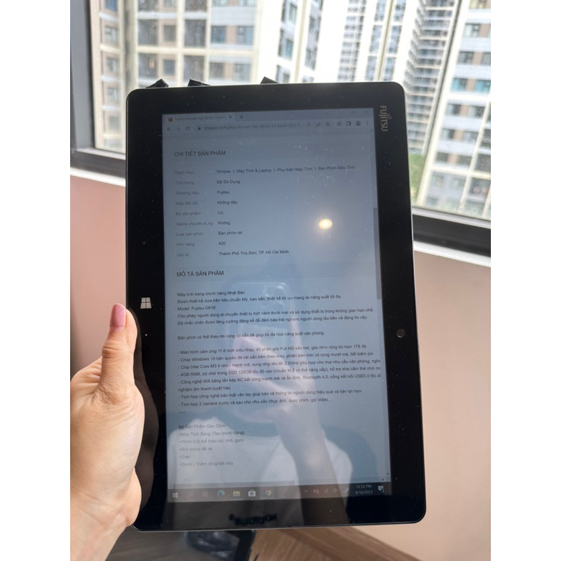 Máy tính bảng Fujitsu Q616 pin 5-8h mạnh hơn Q506 Q507 11,6inch Ram 4GB SSD 128GB