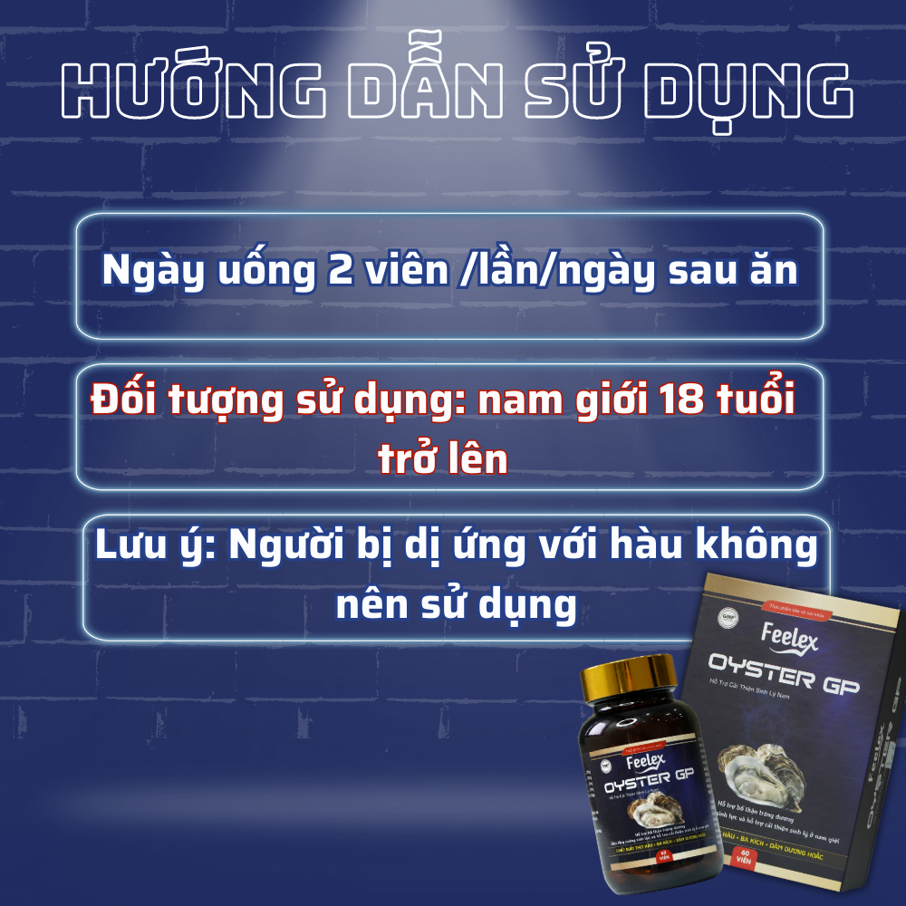 Tinh chất hàu biển cao cấp Feelex Oyster GP tăng cường sinh lý nam giới hộp 60 viên