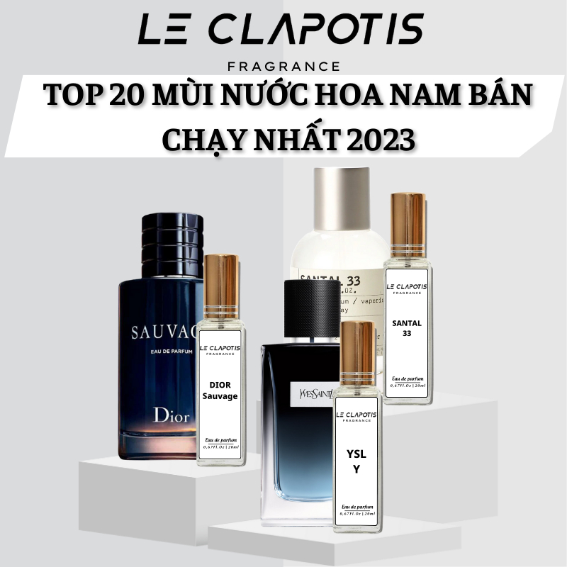 NƯỚC HOA NAM CHÍNH HÃNG LE CLAPOTIS TỔNG HỢP 20 MÙI HƯƠNG BÁN CHẠY NHẤT 2023