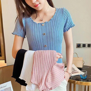 Áo len nữ tay ngắn dệt kim