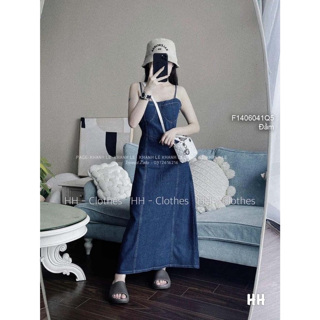 Đầm jean dáng dài from chuẩn cực xinh SHOP TOMMIU90
