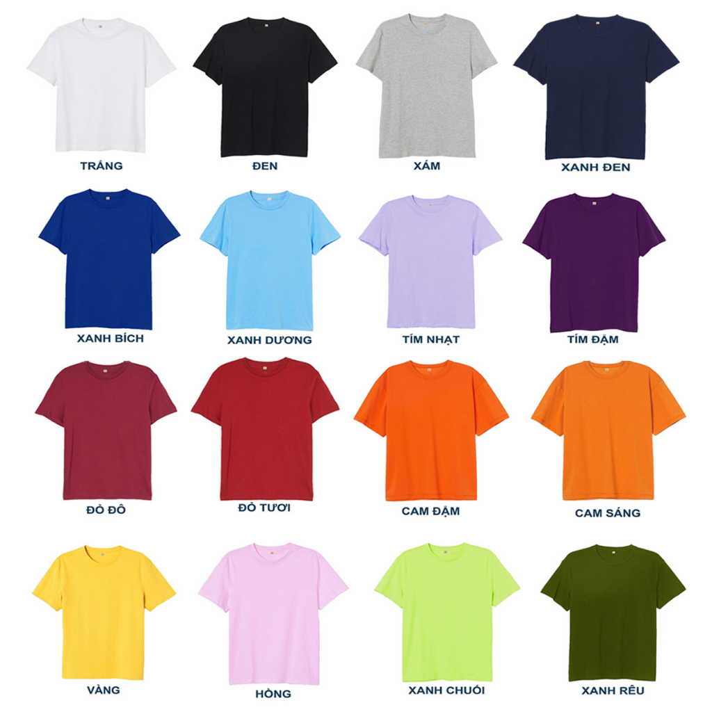 (Nhiều Màu) Áo Thun Nam Nữ Unisex, Áo Phông Trơn Nam Nữ, Áo Phông Nữ Tay Ngắn, Cotton Mềm, Mịn, Mặc Mát, Áo Mùa Hè