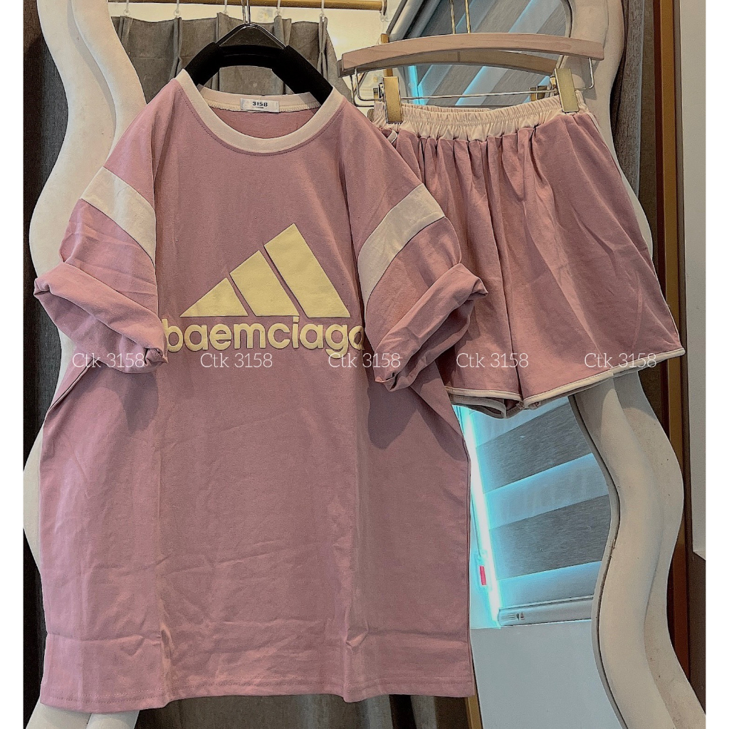 Set Cộc Thể Thao In Chữ G! Chất Cotton Khô 3158 Tay Lỡ Ngắn Tay Nam Nữ Unisex - Bộ Cotton Khô Unisex Uzzlang