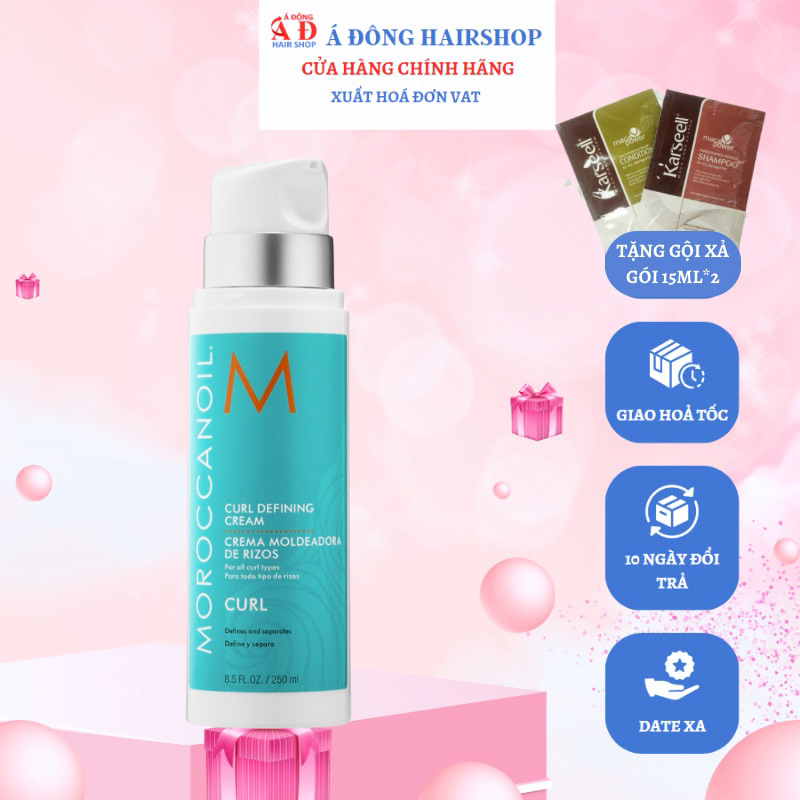 Kem định hình sóng xoăn Moroccanoil Curl Defining Cream 250ML chính hãng + Kèm gội xã gói Karseell Mini 15ml*2