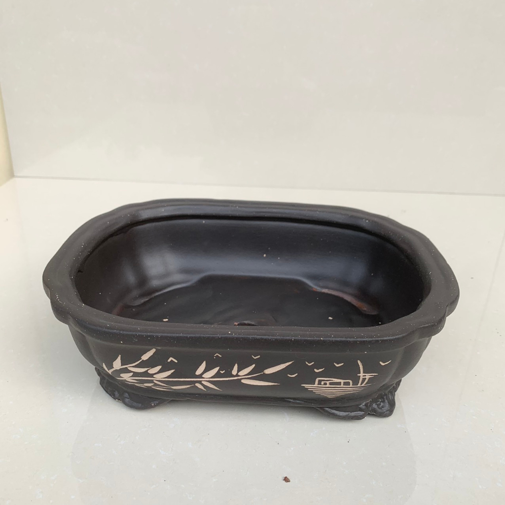 Chậu áng mây bonsai cây cảnh màu đen 1 size SP588