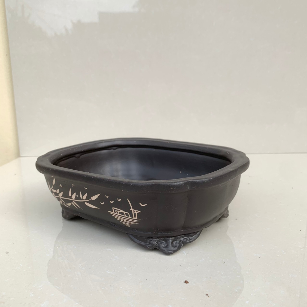 Chậu áng mây bonsai cây cảnh màu đen 1 size SP588