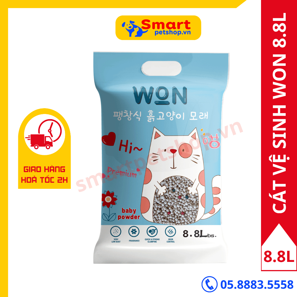 Cát Vệ Sinh Cho Mèo Nhiều Mùi Hương, Vón Nhanh - WON 8.8L