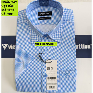 Áo sơ mi việt tiến ngắn tay hoa văn
