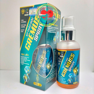 Xịt thảo mộc GREMUSS SPRAY 100ml - Giảm nhanh các triệu chứng đau nhức cơ bắp, bong gân, trật khớp do chấn thương