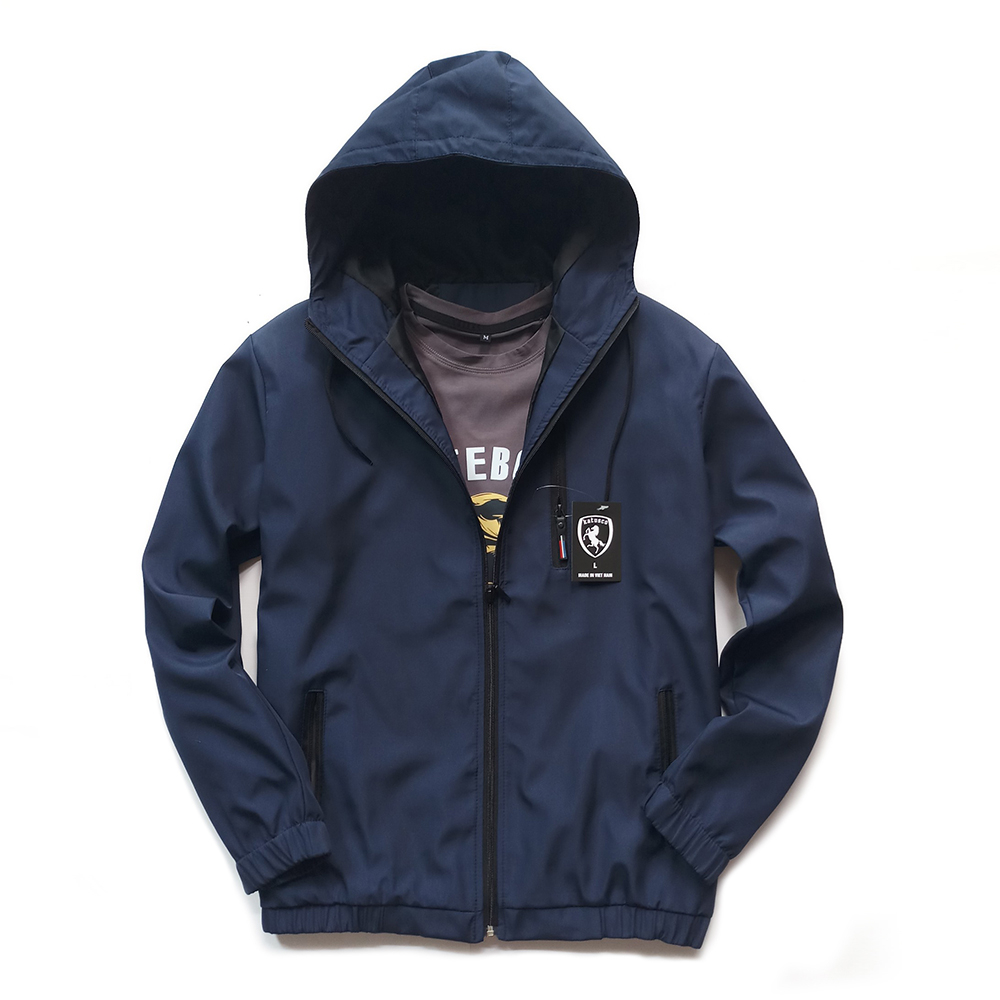 Áo Khoác Dù Nam 2 Lớp Có Mũ Chống Nắng KATUSCO A2015, 3 Túi Khóa, Kiểu Dáng Trẻ Trung, Phom Regular