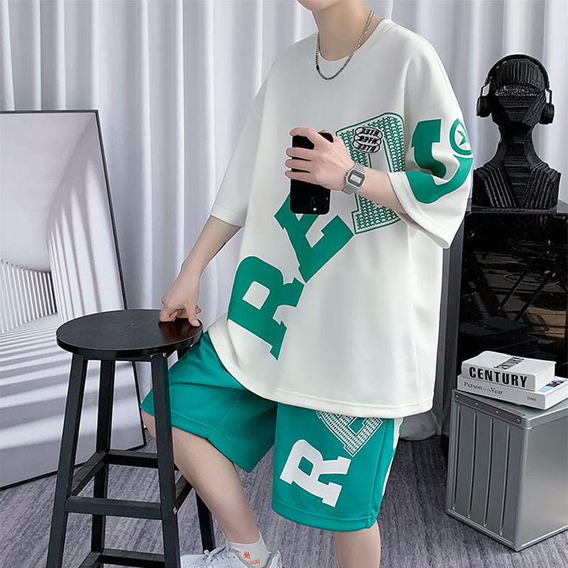 Bộ Đồ Nam Mùa Hè Áo Thun Tay Lỡ Kèm Quần Short In Chữ Lớn REDU Thời Trang Zenkonu QA NAM 135