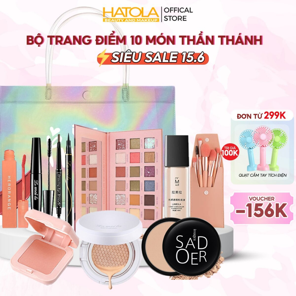 Bộ trang điểm cao cấp 15 món makeup thần thánh chuyên nghiệp hottrend bộ makeup sang chảnh Hatola