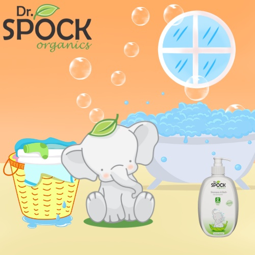 Sữa tắm gội hữu cơ Dr.Spock Organics (0m+) 350ml