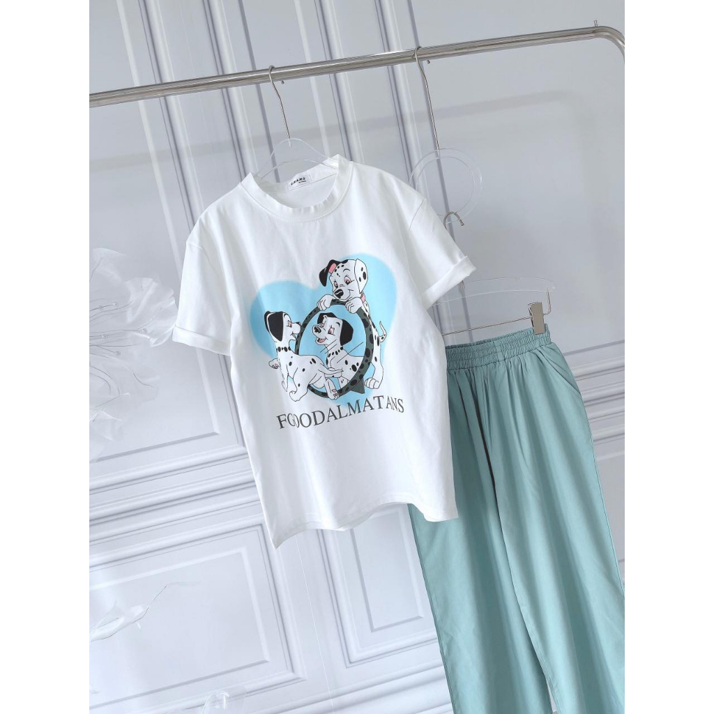 SET ÁO THUN IN HÌNH XANH + QUẦN SUÔNG XANH