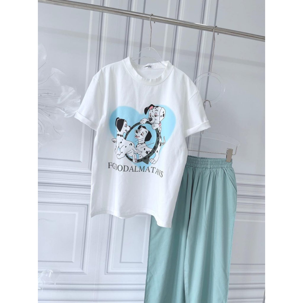 SET ÁO THUN IN HÌNH XANH + QUẦN SUÔNG XANH