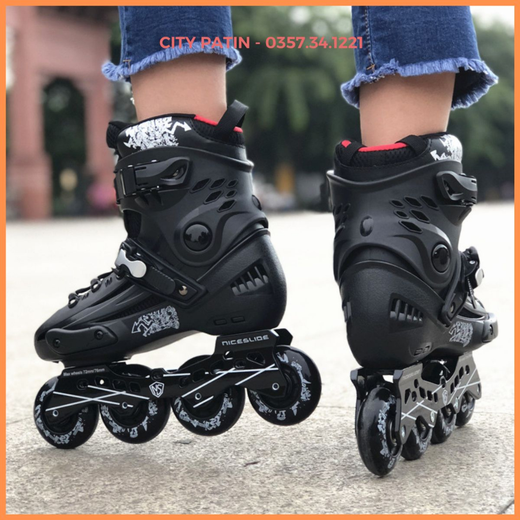 Giày trượt Patin người lớn, patin thanh thiếu niên, bánh không sáng đèn, bánh cao su, tháo vệ sinh được.