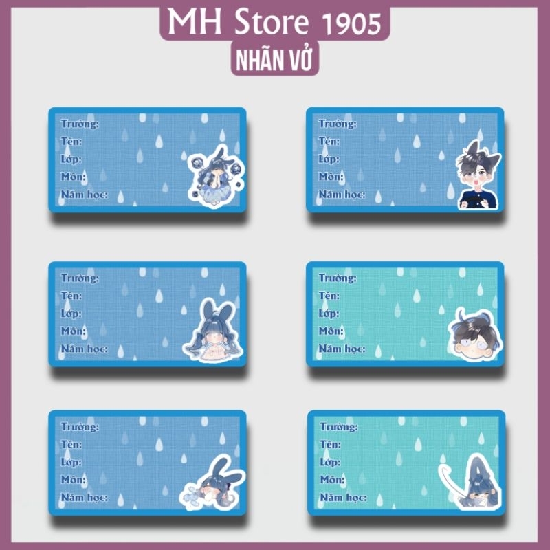 [Nhãn vở] Thiết kế in hình Dont Cry (Set 12 cái)