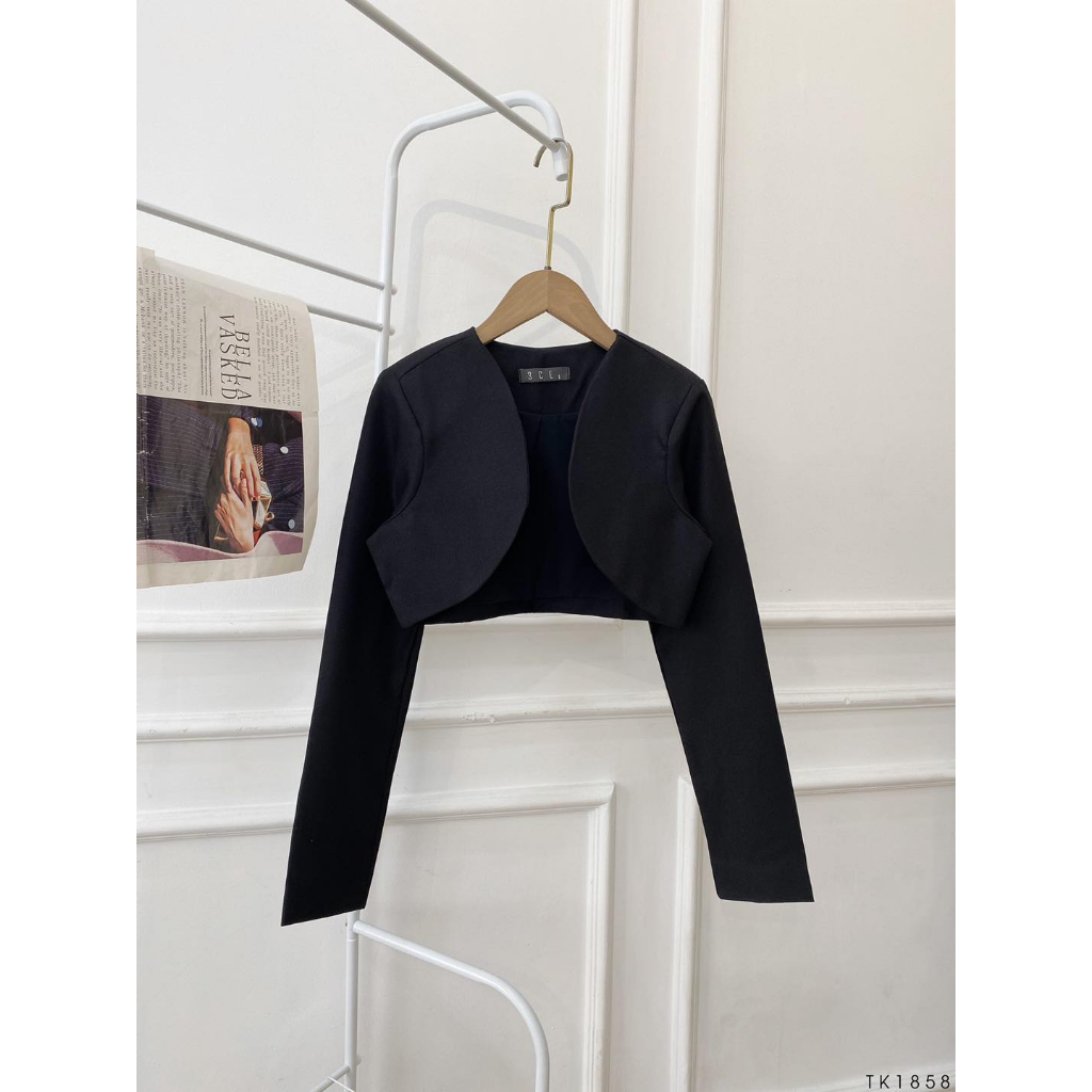 Áo Khoác Croptop Nữ Tay Dài Công Sở Thanh Lịch, Áo Khoác Blazer Lửng Dáng Ngắn | BigBuy360 - bigbuy360.vn