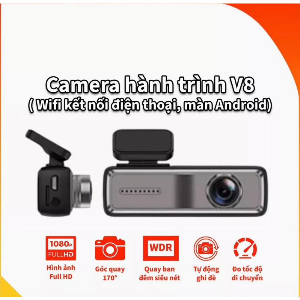 CAM HÀNH TRÌNH V8 ĐƯỢC CẢI TIẾN HÌNH DÁNG MỚI KẾT NỐI WIFI KÈM THẺ NHỚ 32G | BigBuy360 - bigbuy360.vn