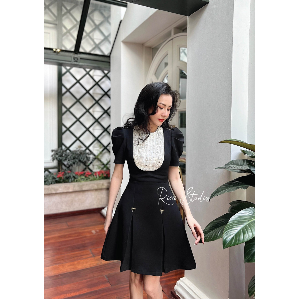 Váy K8 Kera Dress Ricci thiết kế chất liệu cheo hàn cao cấp | RICCI OFFICIAL