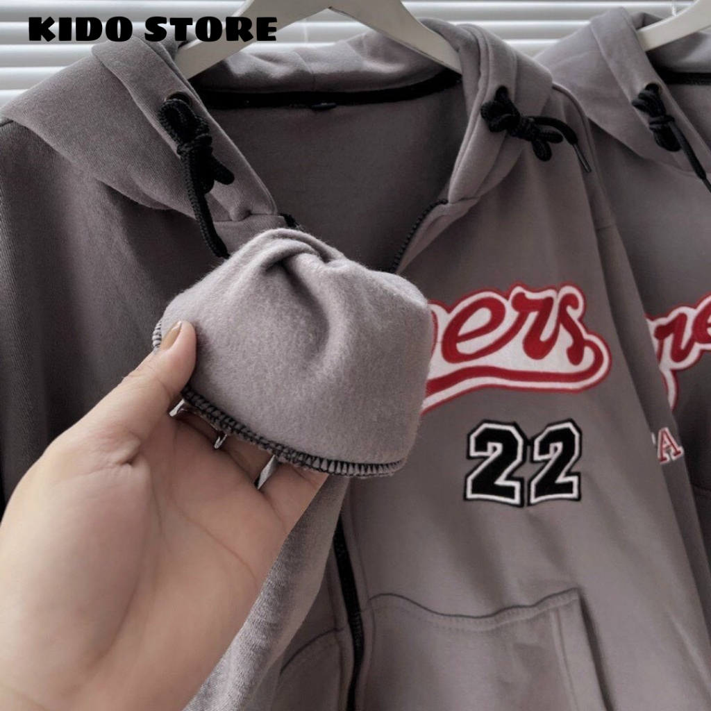 Áo khoác nỉ bông form rộng unisex nam nữ hoodie có dây kéo dày dặn JK67