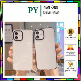 ốp lưng điện thoại iphone trong suốt viền màu OP1 cho 11 11pro 11 promax 12 12pro 12pro max 13 13pro max 14 14 pro max