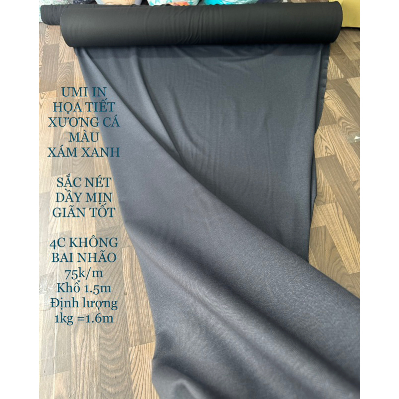 Vải Umi kẻ Hàn Quốc  Hàng dày Thu Đông -đanh kẻ xương cá, May áo váy-bộ vest và bền màuy