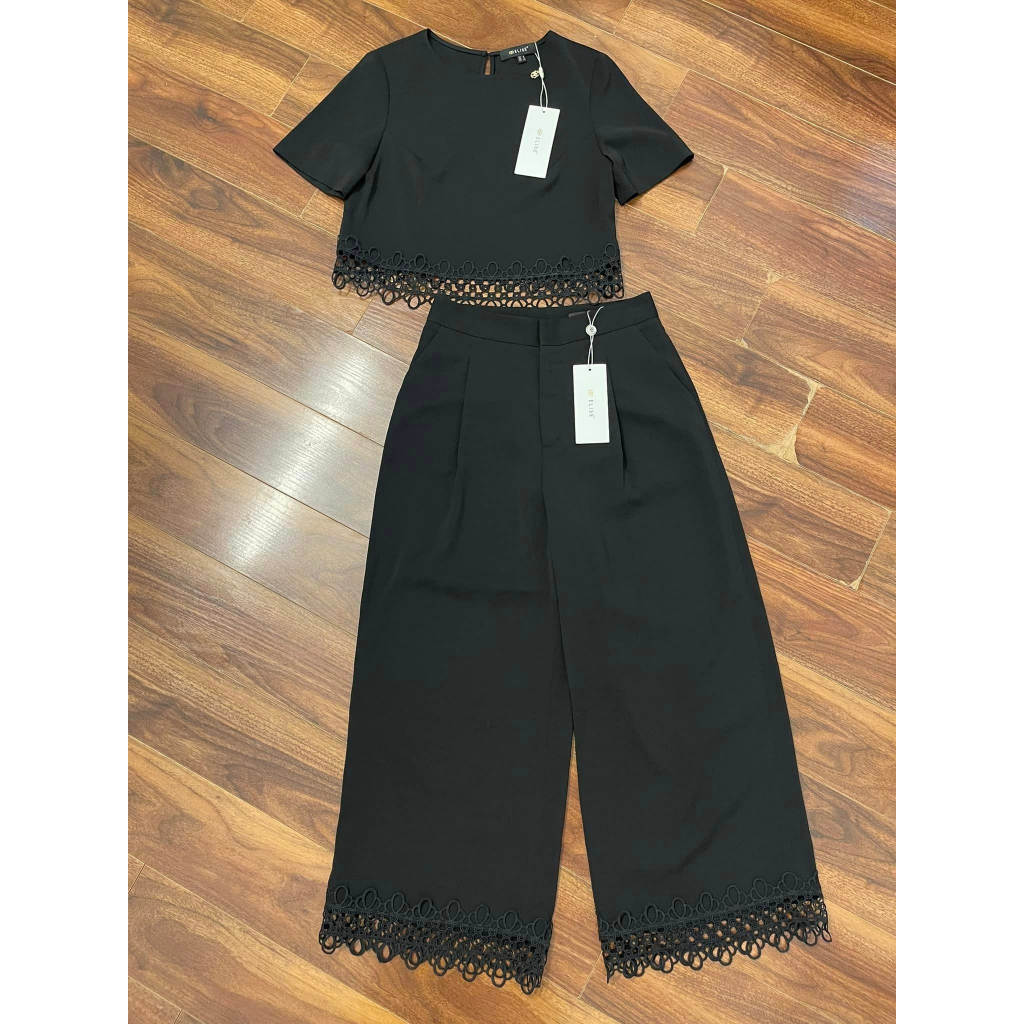 Set bộ áo sơ mi và quần ống rộng Elise sz XL