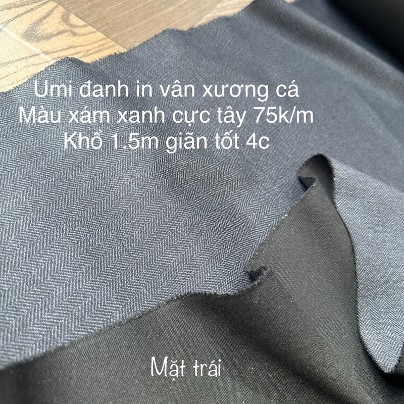 Vải Umi kẻ Hàn Quốc  Hàng dày Thu Đông -đanh kẻ xương cá, May áo váy-bộ vest và bền màuy