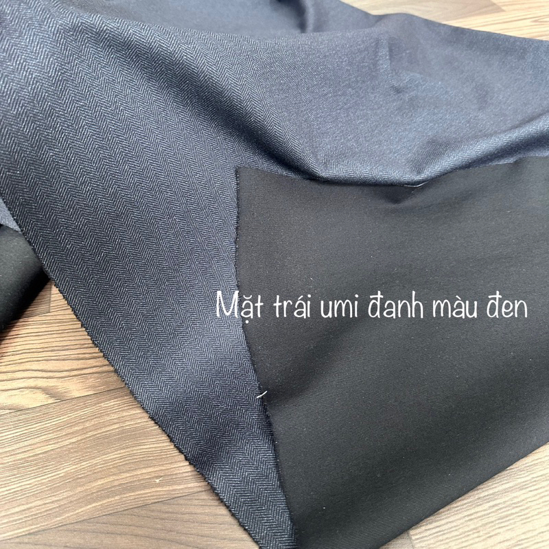 Vải Umi kẻ Hàn Quốc  Hàng dày Thu Đông -đanh kẻ xương cá, May áo váy-bộ vest và bền màuy