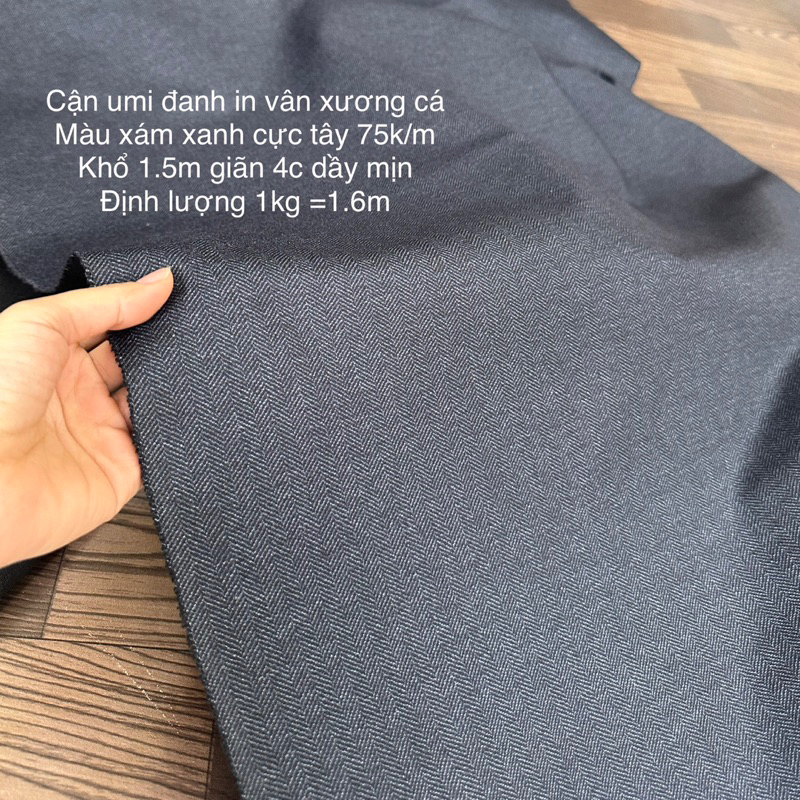 Vải Umi kẻ Hàn Quốc  Hàng dày Thu Đông -đanh kẻ xương cá, May áo váy-bộ vest và bền màuy