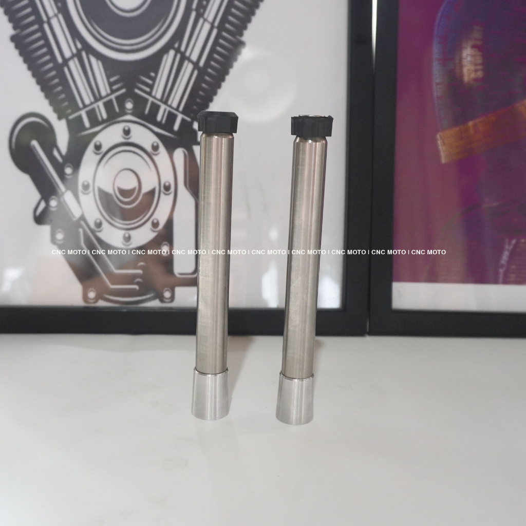 Cặp cốt đóng ghi đông inox CNC MOTO mẫu có cao su chống rung dành cho nhiều dòng xe