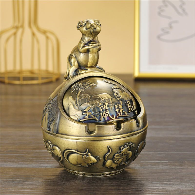 Gạt Tàn Đồng Hình 12 Con Giáp No1Vie phong thủy trang trí