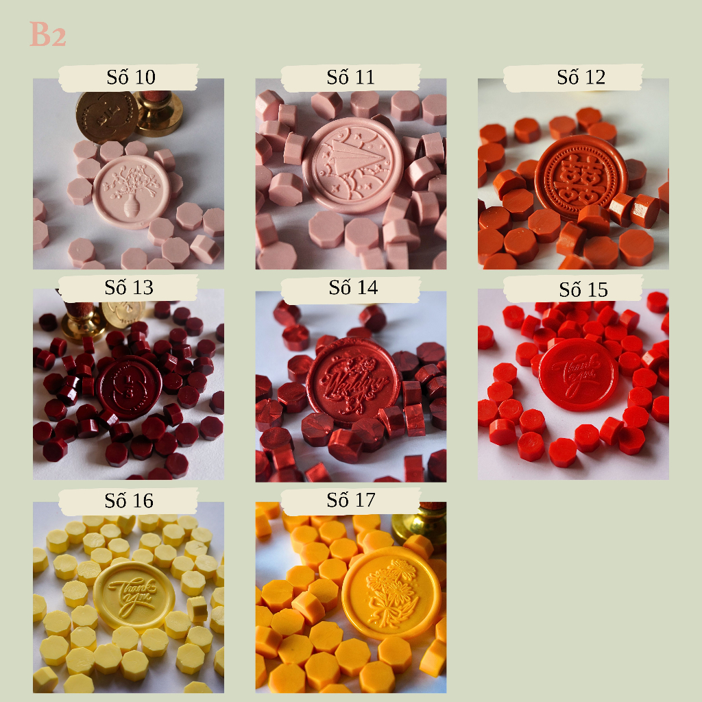 Dấu sáp thành phẩm mẫu chữ hỷ dùng trong đám cưới, trang trí thiệp