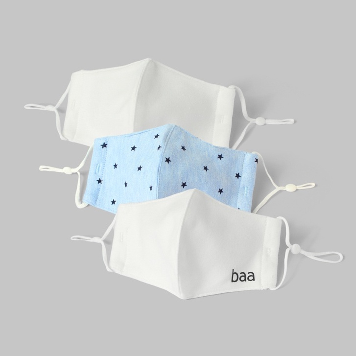 Combo 3 Khẩu trang vải BAA BABY cotton kháng khuẩn cho em bé - UN-KT02X