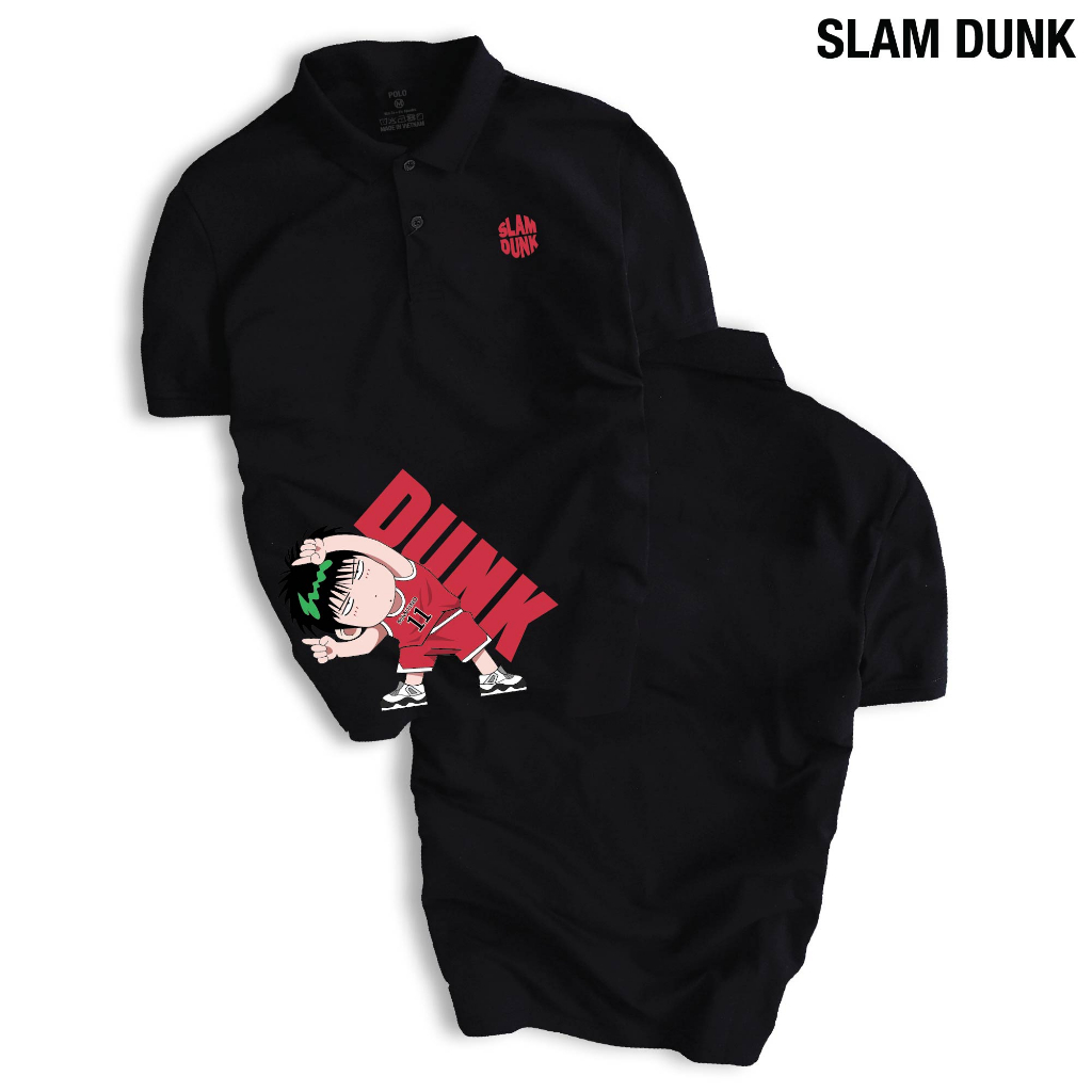 Áo thun POLO Unisex SLAM DUNK siêu cool ngầu, chất vải 4 chiều cao cấp, chuẩn form, dễ phối đồ