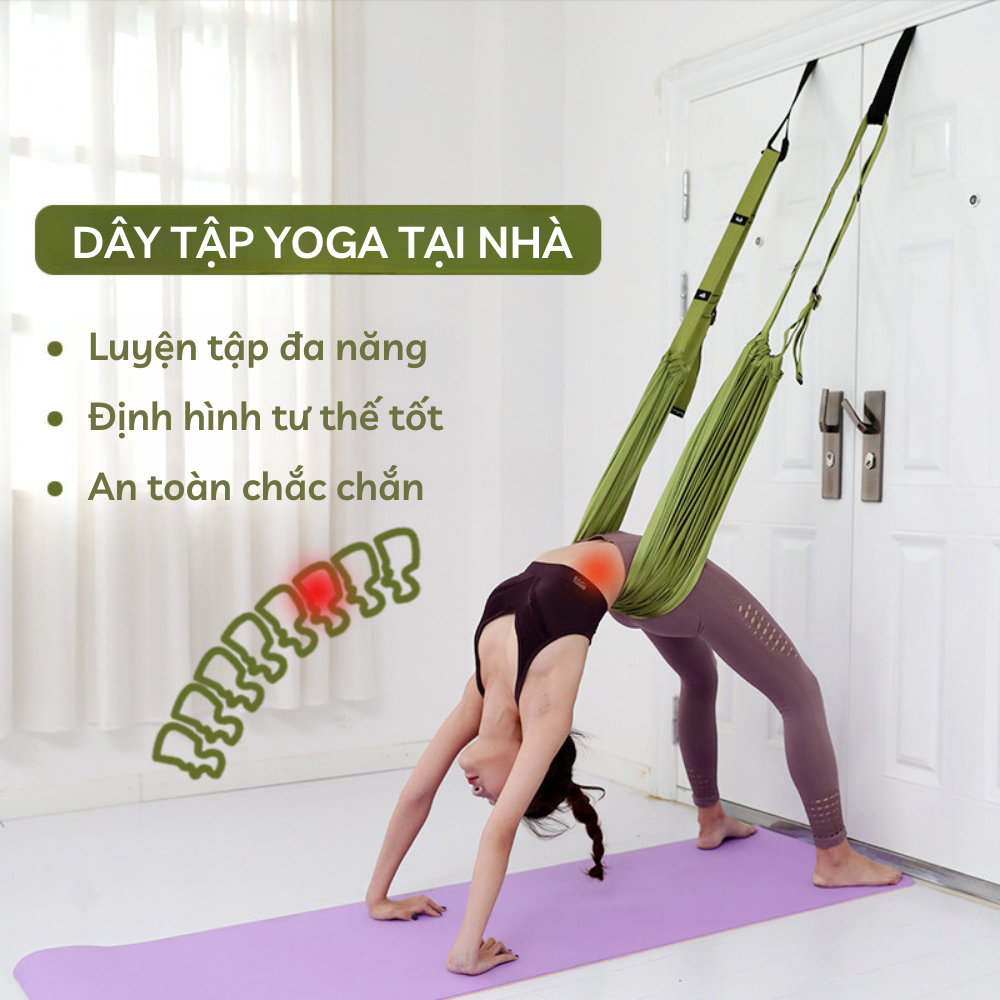 Dây Treo Võng Co Giãn Tập Yoga Cực Tốt, Bộ Võng Treo Cửa Tập Yoga Trên Không Có Thể Điều Chỉnh Độ Dài