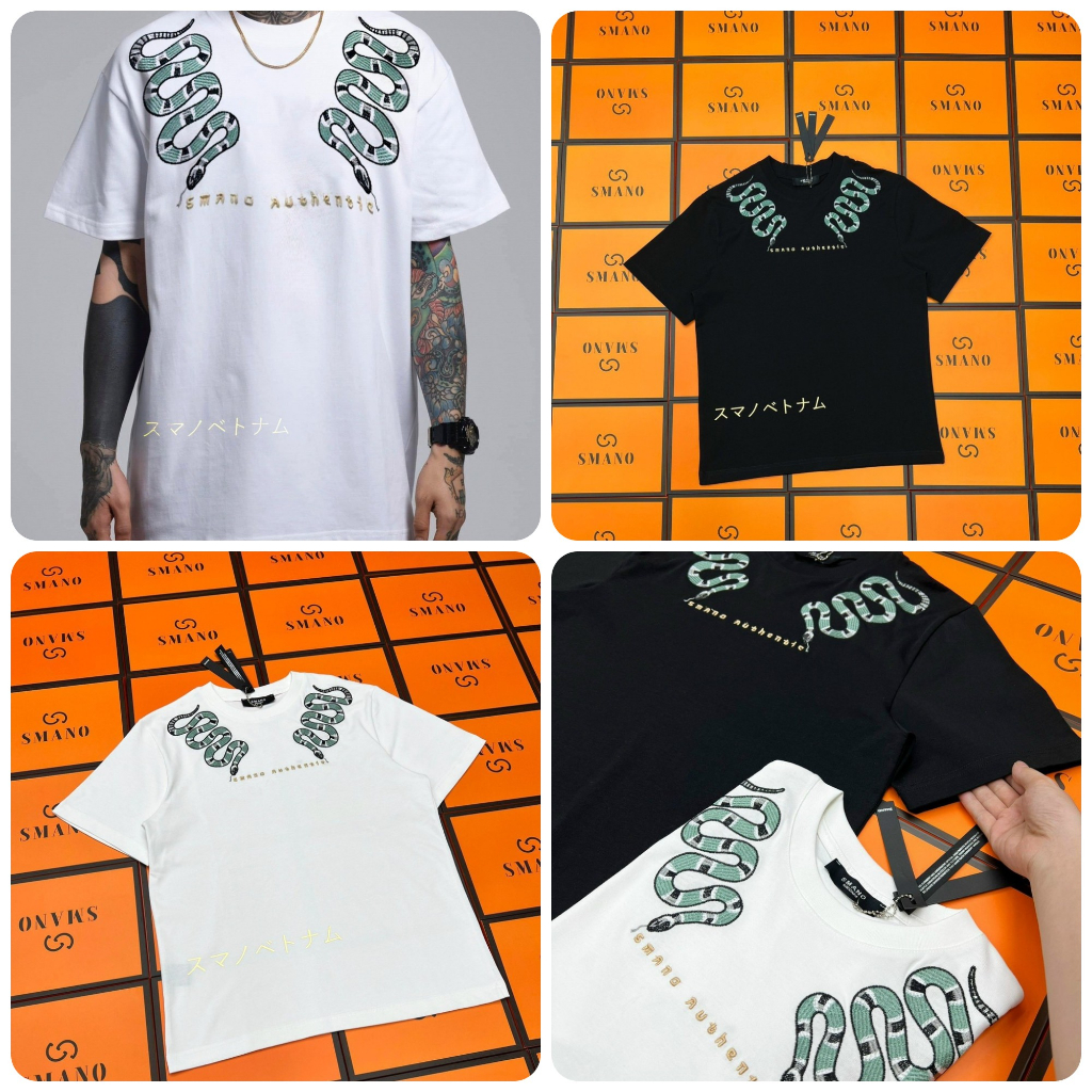 [BOX] Áo Phông Nam Nữ Rắn Thêu SMANO Cao Cấp - Áo Thun Nam Nữ In Hình Siêu Hot