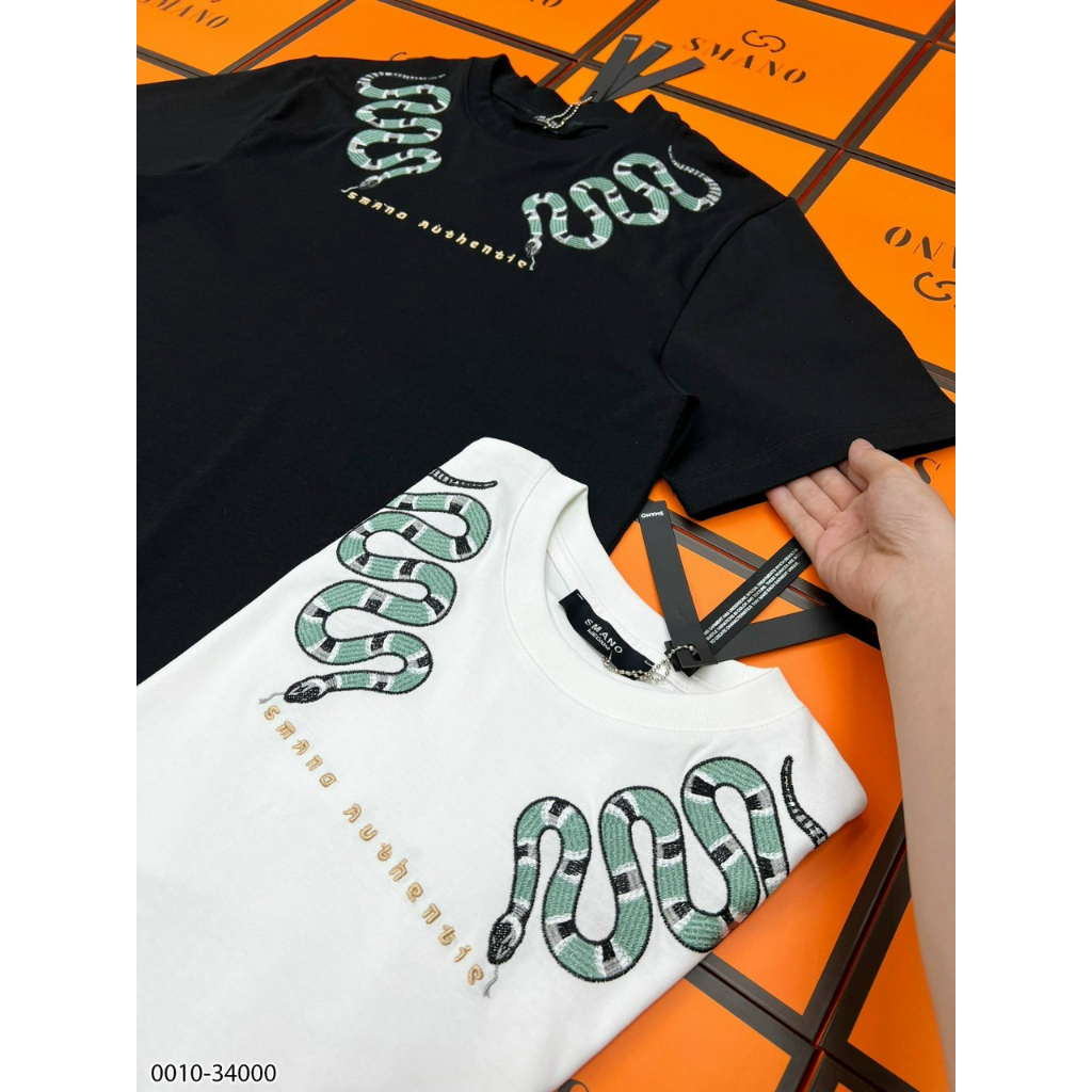 [BOX] Áo Phông Nam Nữ Rắn Thêu SMANO Cao Cấp - Áo Thun Nam Nữ In Hình Siêu Hot