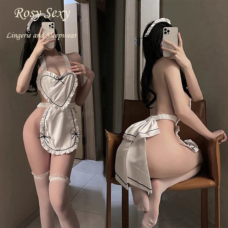 Bộ cosplay cô hầu tạp dề trắng kèm bờm tóc LG408 | BigBuy360 - bigbuy360.vn