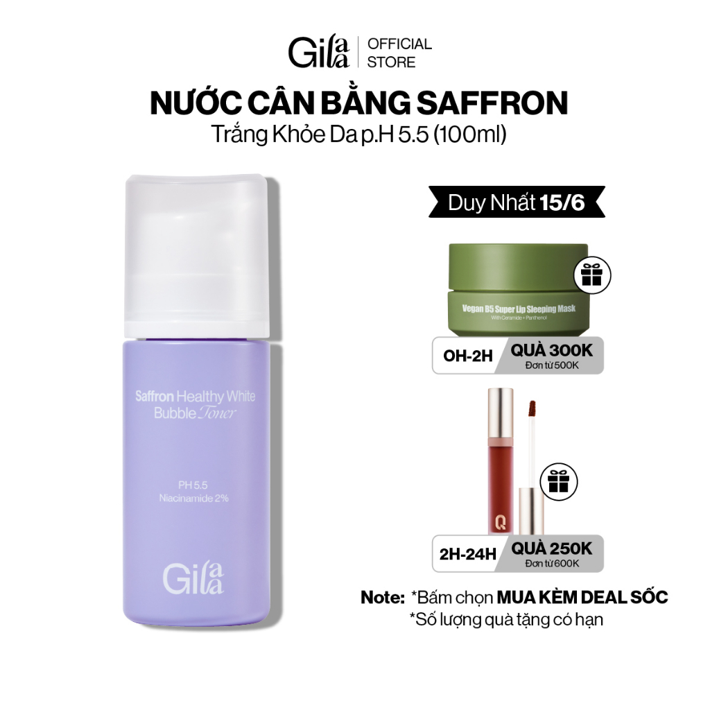 Nước Cân Bằng Gilaa Saffron Trắng Khỏe p.H 5.5 100ml