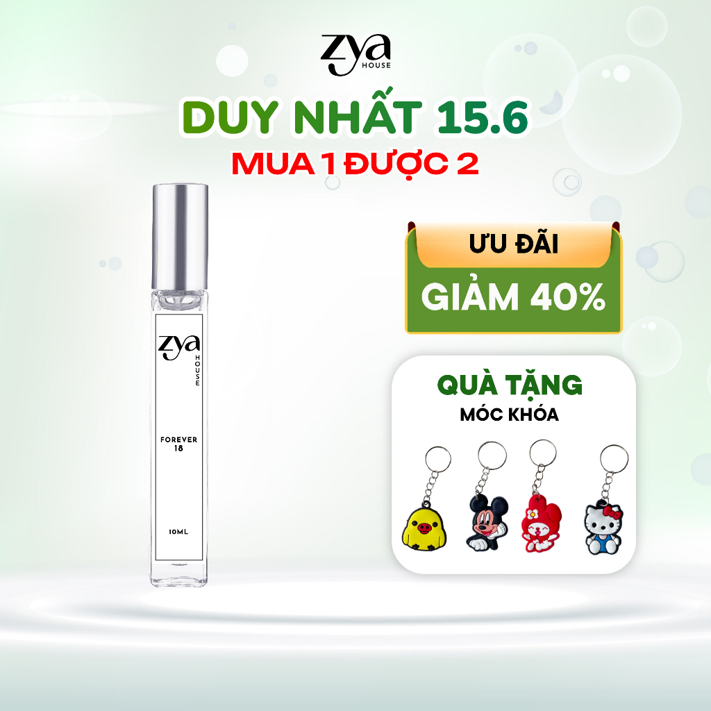 Tinh dầu nước hoa Nữ Zya Forever 18 Hương Trái Cây, Kẹo Ngọt Mát, Lưu Hương Trên 6 Tiếng - Dung Tích 10ml Dạng Xịt