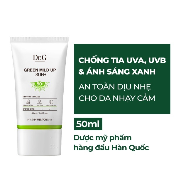 Kem Chống Nắng Dr.G Dưỡng Sáng Da Brightening Up/Green Mild Sun SPF50+ PA+++ 50ml